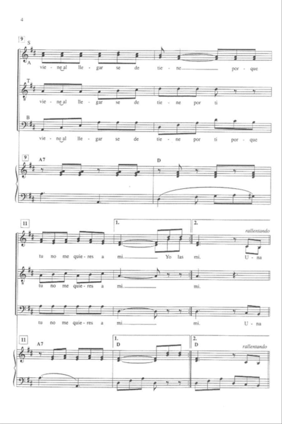 Yo Paso Las Noches Yo Paso Las Noches 4-Part scores gallery preview page 3