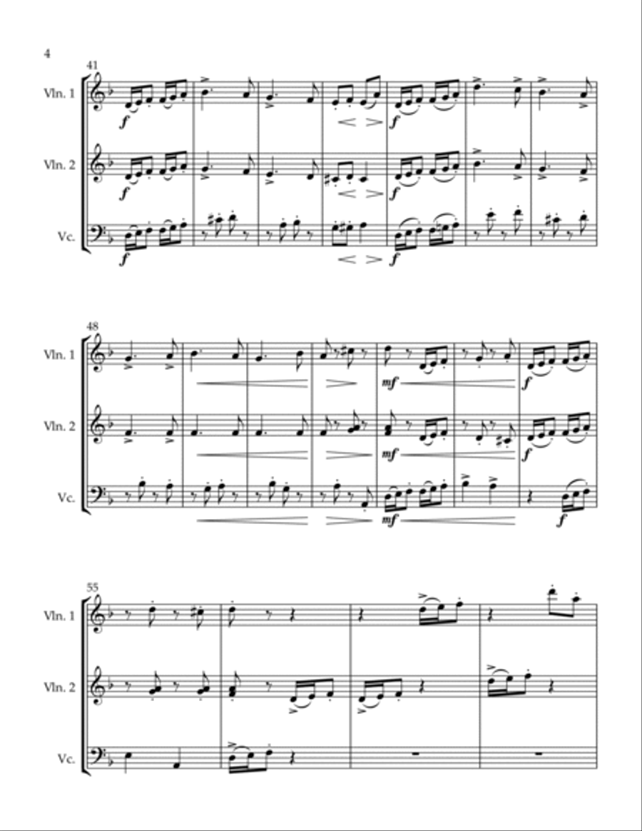 Album for the Young II. Allegro molto String Trio scores gallery preview page 4