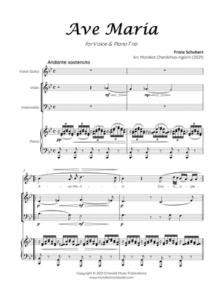 Book cover for Ave Maria Schubert Piano Trio accompaniment Voice Solo