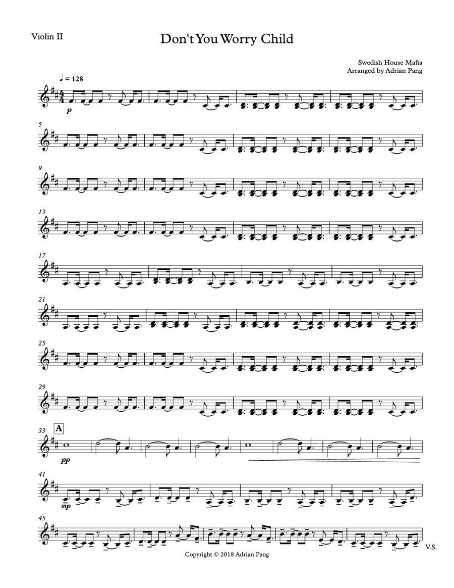 Don't You Worry Child String Quartet scores gallery preview page 4
