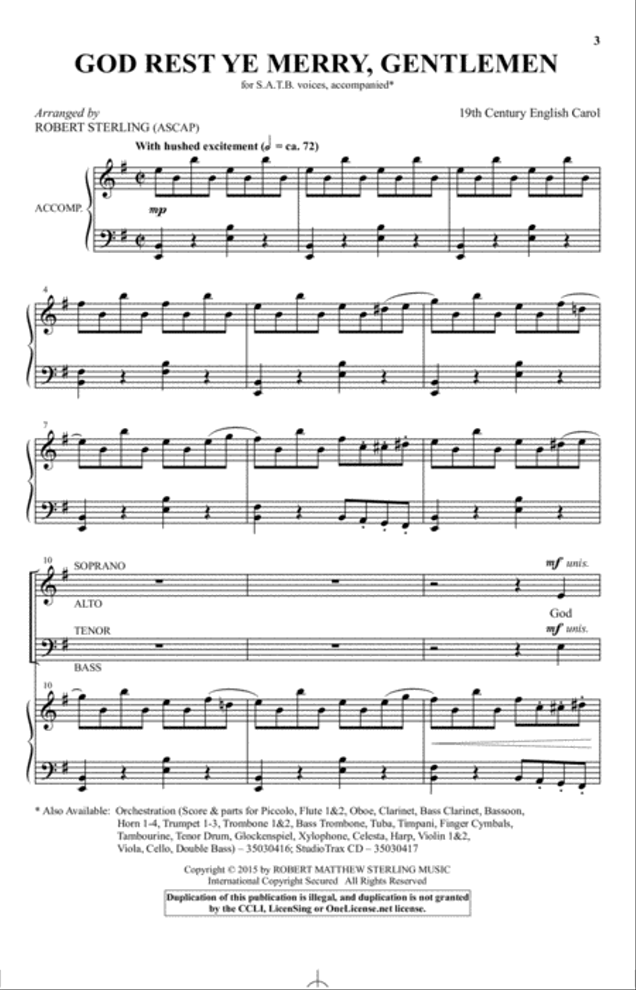 God Rest Ye Merry, Gentlemen 4-Part scores gallery preview page 1