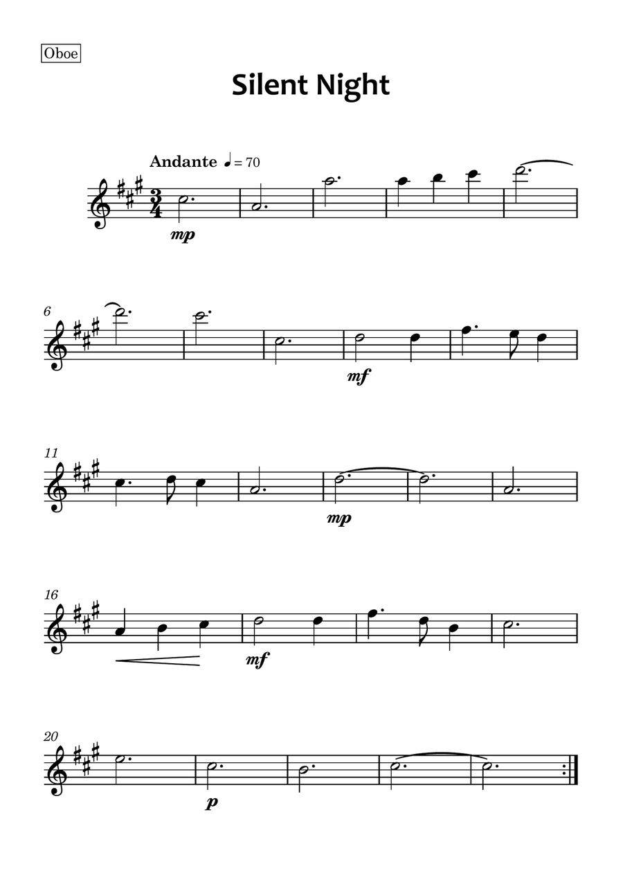 Silent Night Woodwind Quintet scores gallery preview page 4
