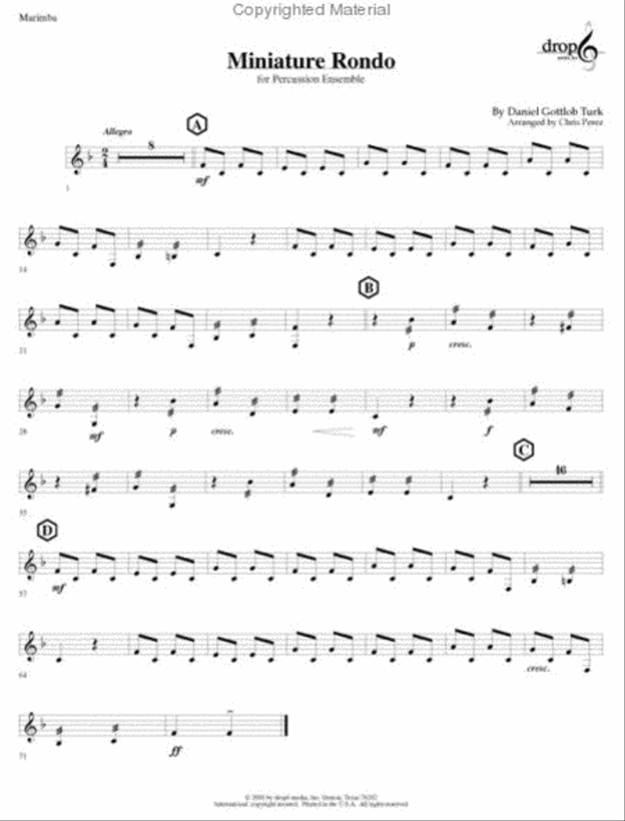 Miniature Rondo Miniature Rondo Percussion Ensemble scores gallery preview page 3