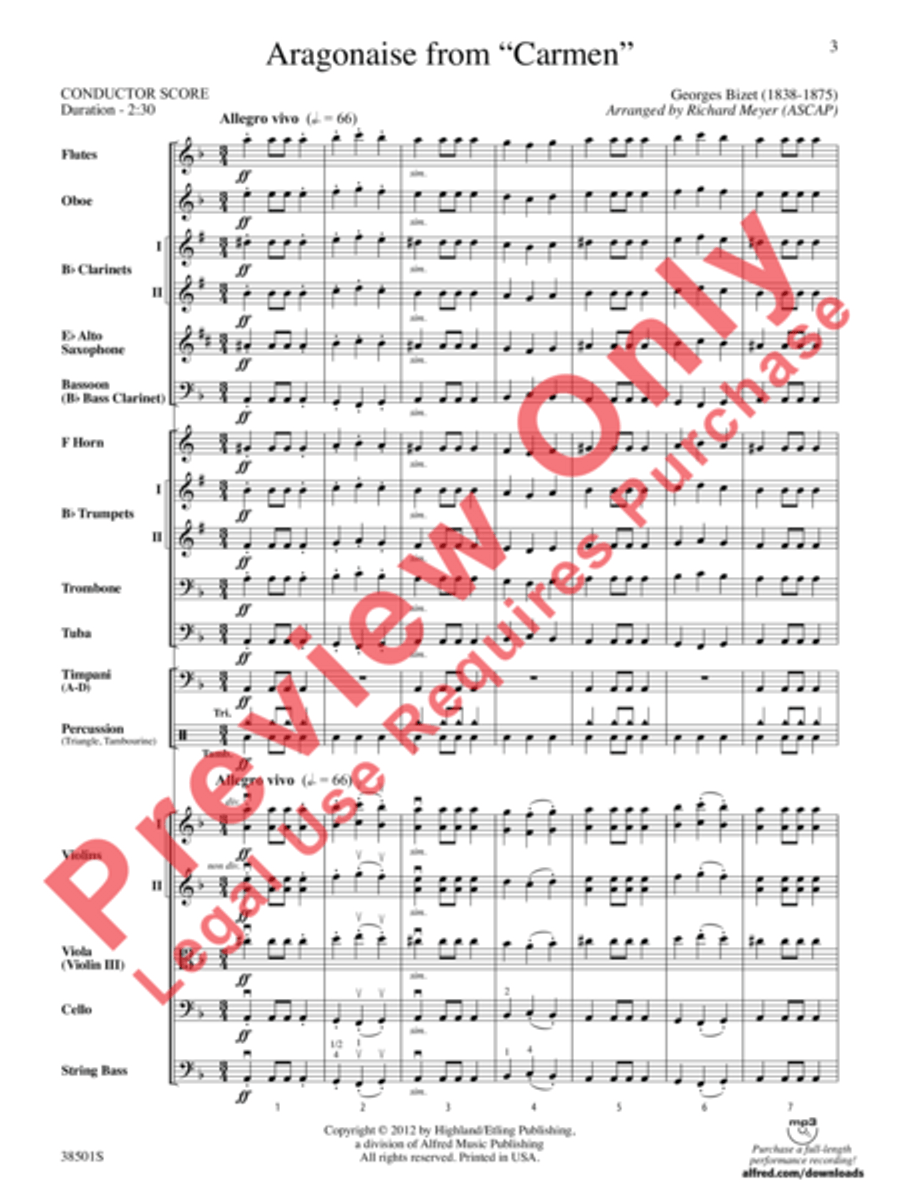 Aragonaise from Carmen Full Orchestra scores gallery preview page 4