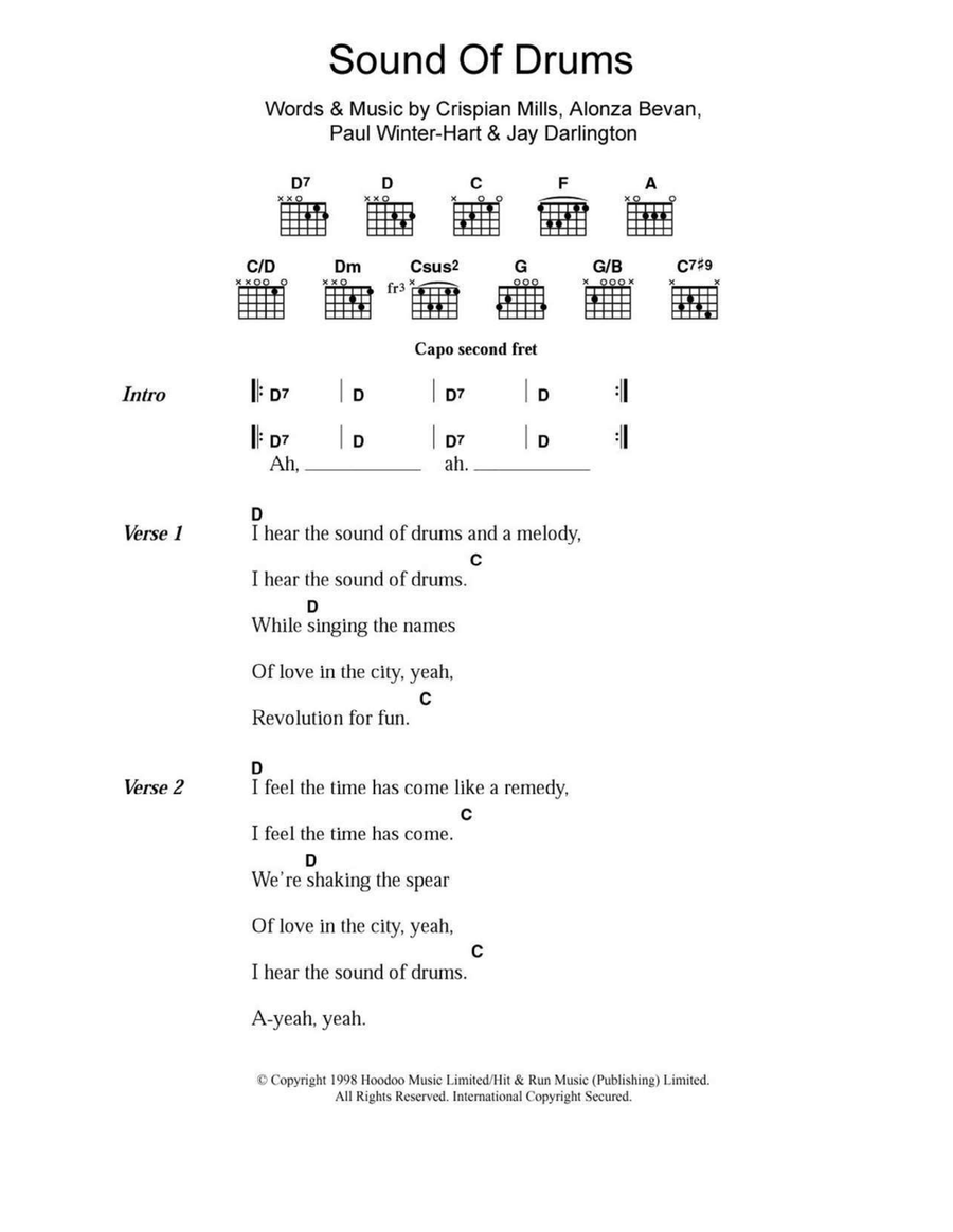 Sound Of Drums Acoustic Guitar scores gallery preview page 1