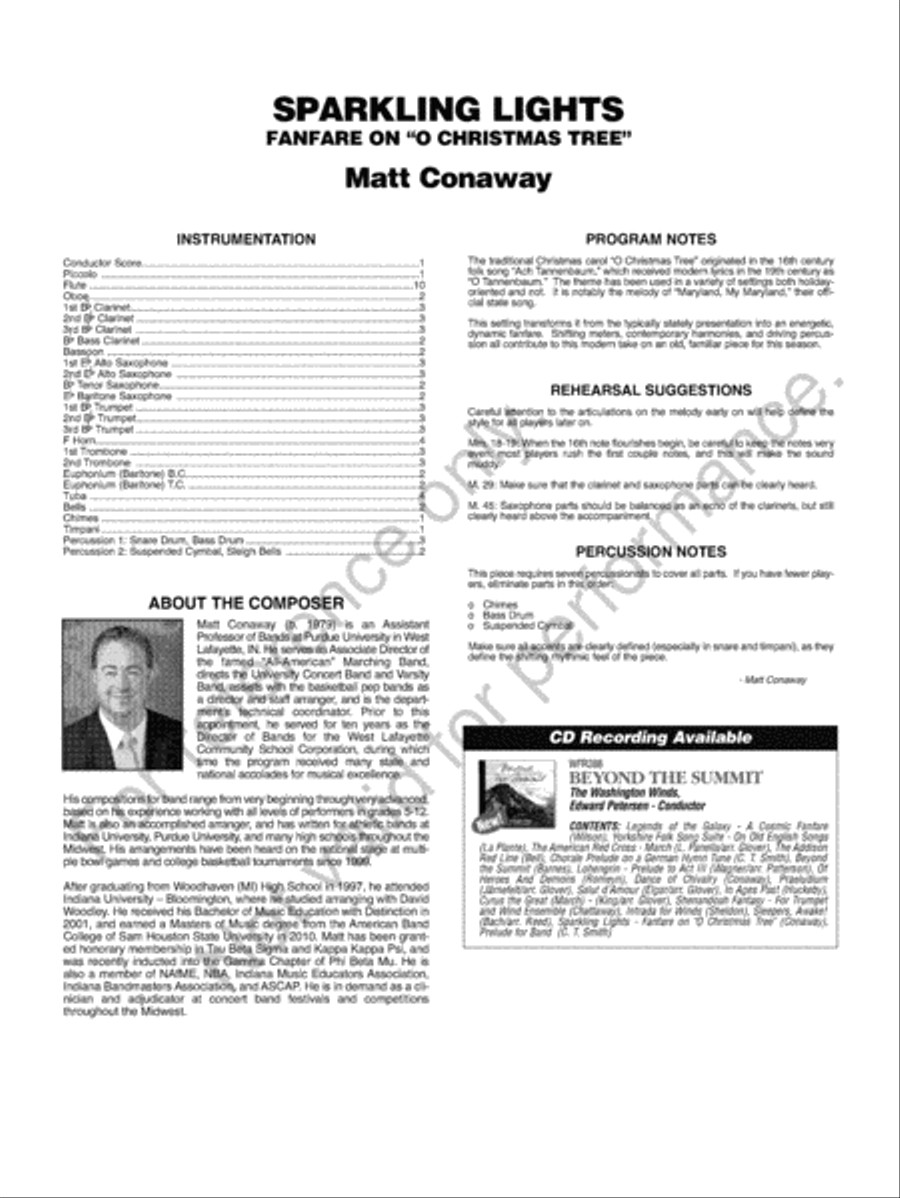 Sparkling Lights Concert Band scores gallery preview page 3