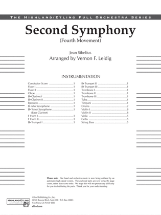 Book cover for Sibelius's 2nd Symphony, 4th Movement: Score