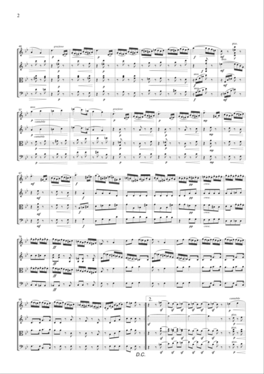 Tchaikowsky Overture Miniature from The Nutcracker, for string quartet, CT005 String Quartet scores gallery preview page 2