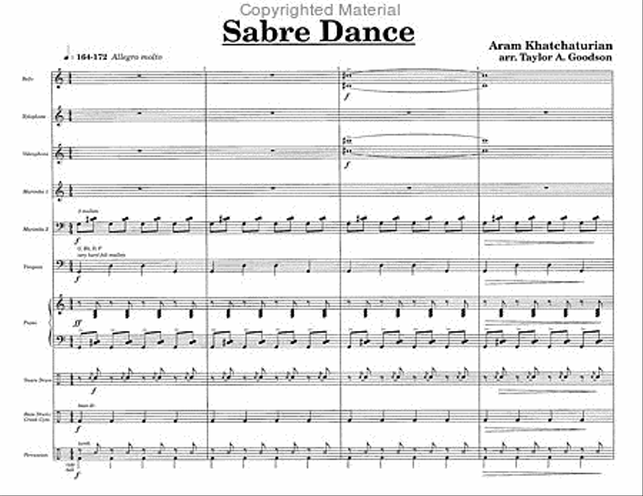 Sabre Dance Sabre Dance Percussion Ensemble scores gallery preview page 2