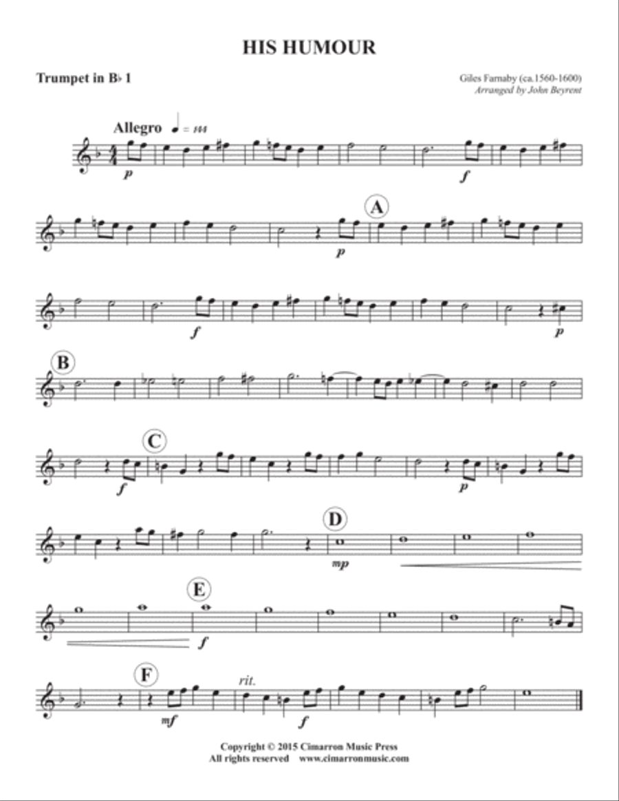 His Humour Horn scores gallery preview page 4