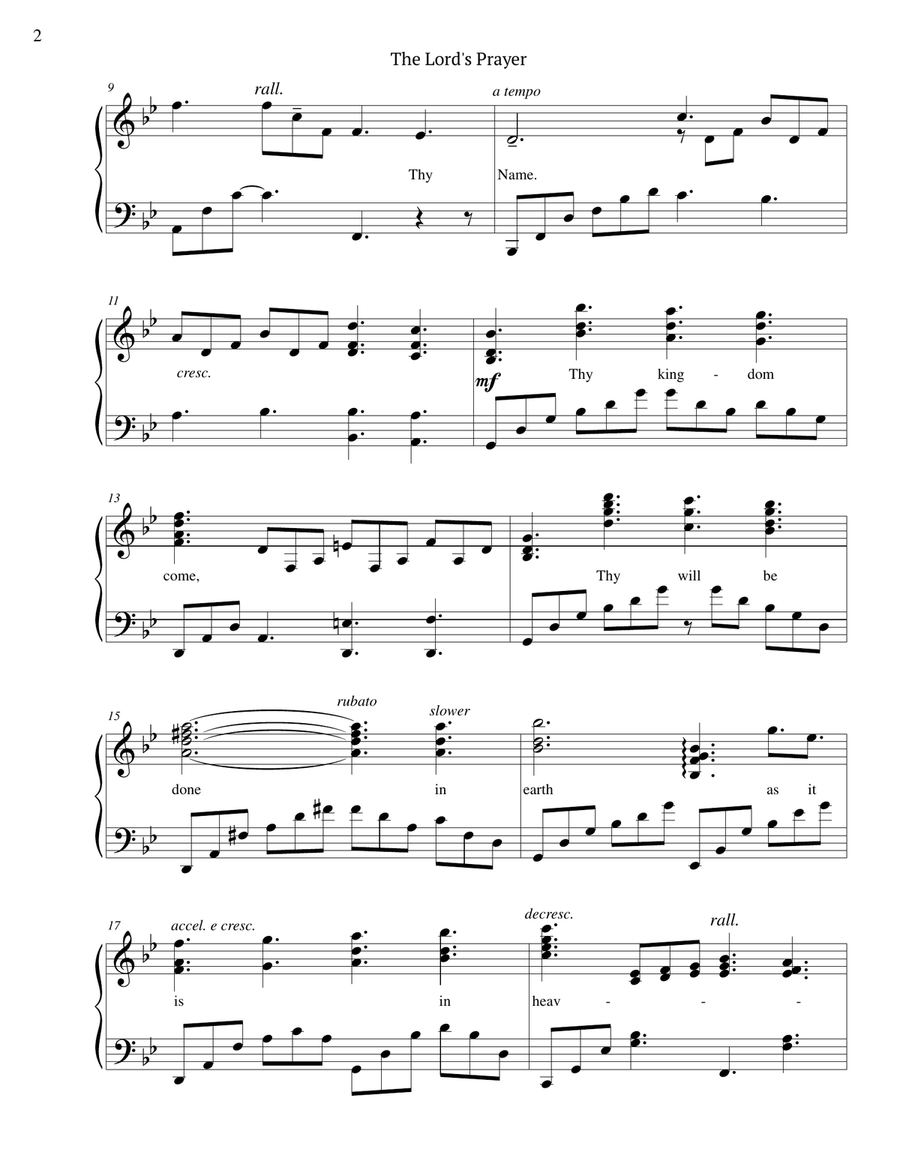The Lord's Prayer Piano Solo scores gallery preview page 2