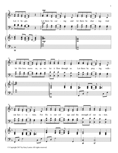 AMERICA, HONOR GOD (SATB Choir with Piano - Choir Part included) image number null