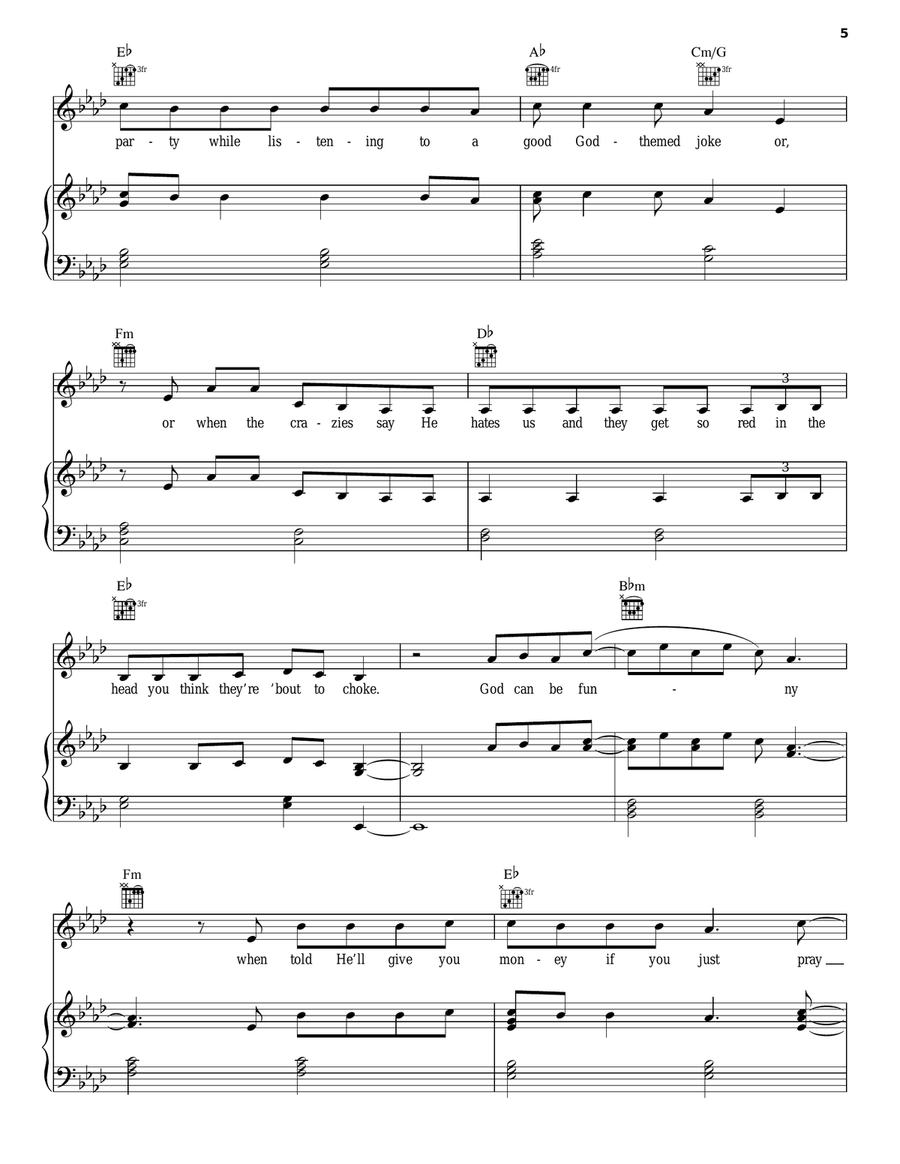 Laughing With Piano, Vocal, Guitar scores gallery preview page 5