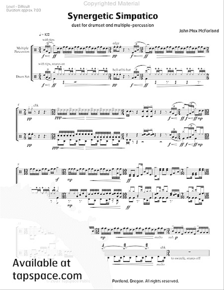 Synergetic Simpatico Snare Drum scores gallery preview page 6