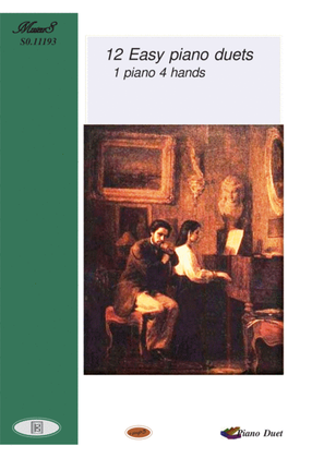 Book cover for 12 Easy duets for piano 4 hands plus mp3