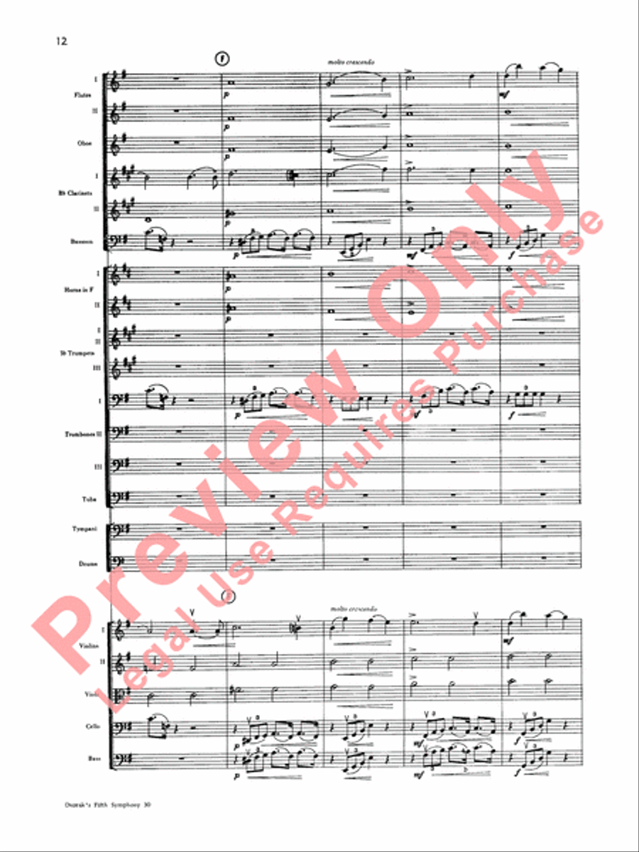 Dvorák's Fifth Symphony (New World, Fourth Movement) Full Orchestra scores gallery preview page 13