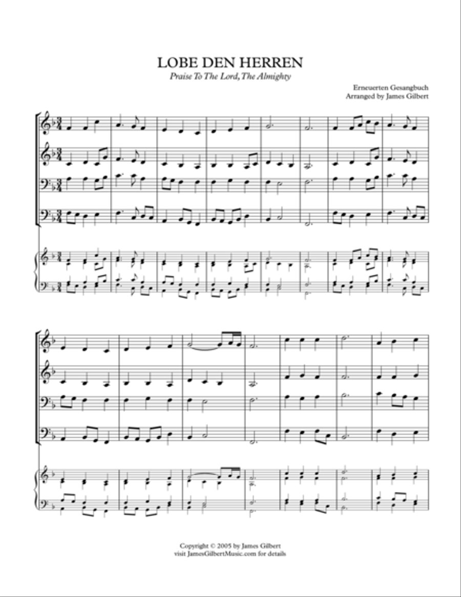 LOBE DEN HERREN LOBE DEN HERREN Small Ensemble scores gallery preview page 1