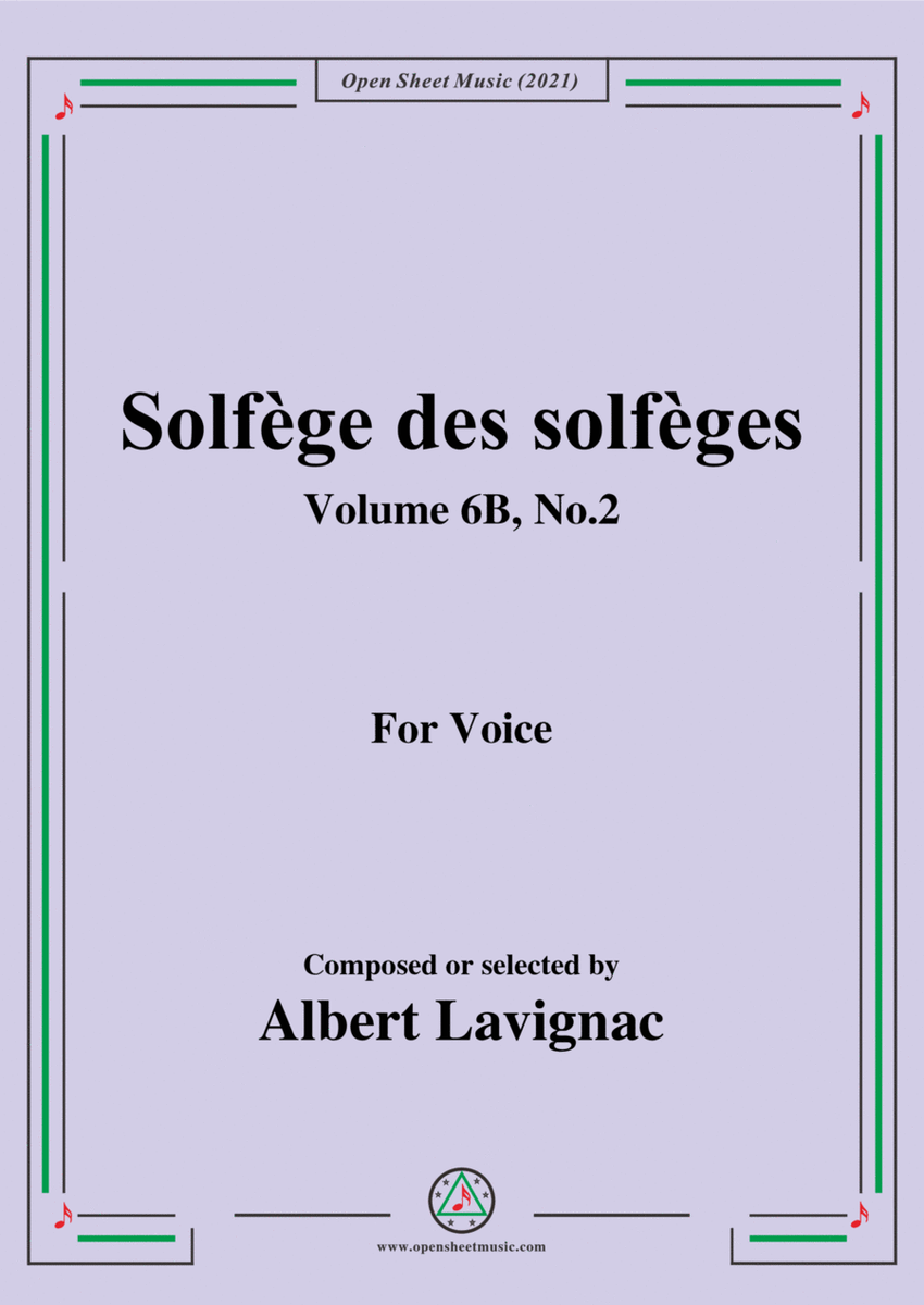 Lavignac-Solfege des solfeges,Volume 6B No.2,for Voice