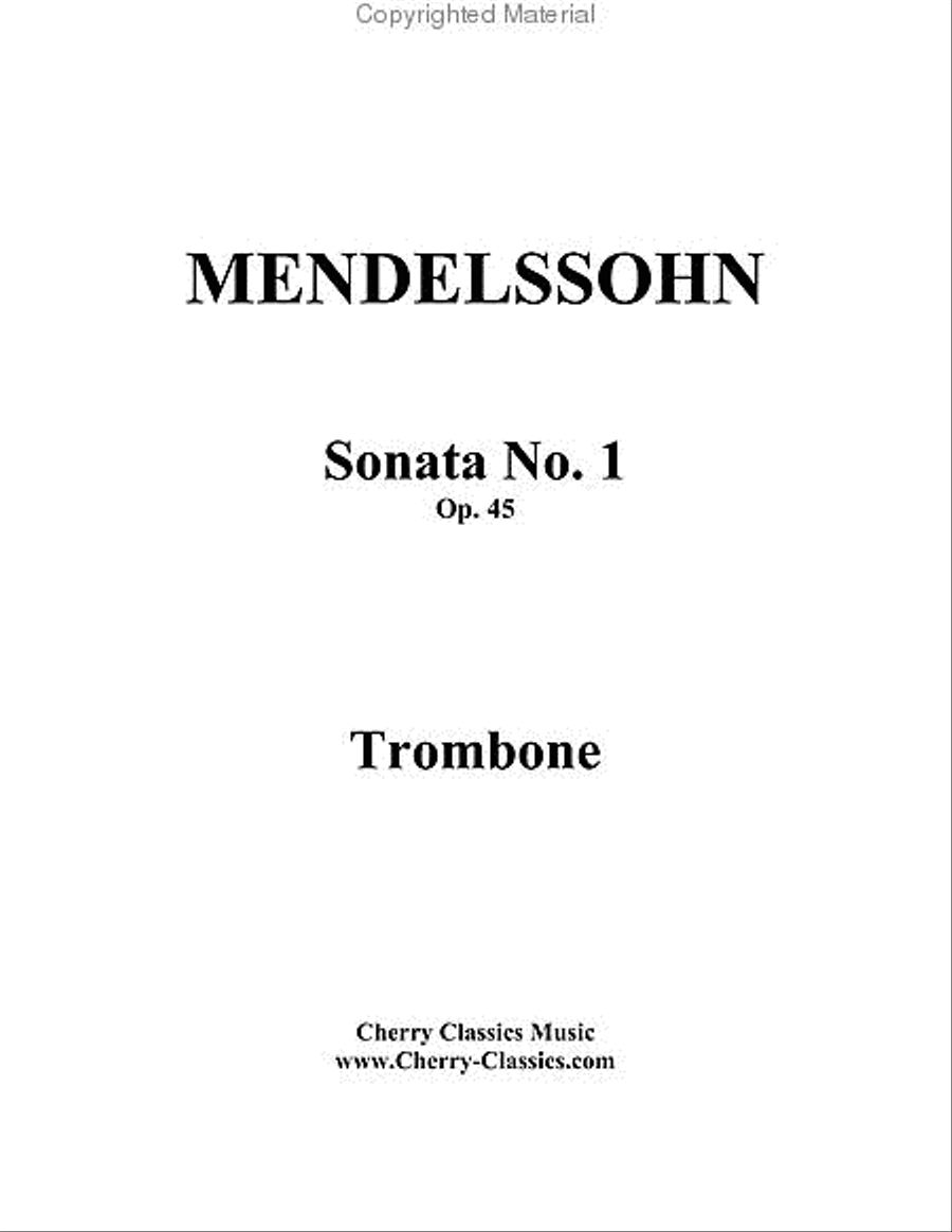 Sonata No. 1 Op. 45 for Trombone & Piano