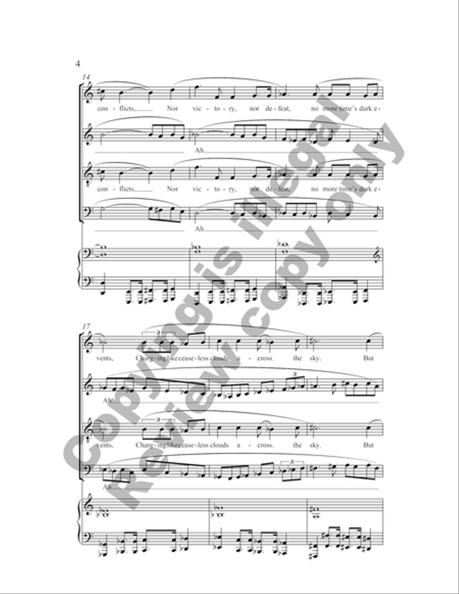 Hush'd Be the Camps Today 4-Part scores gallery preview page 8