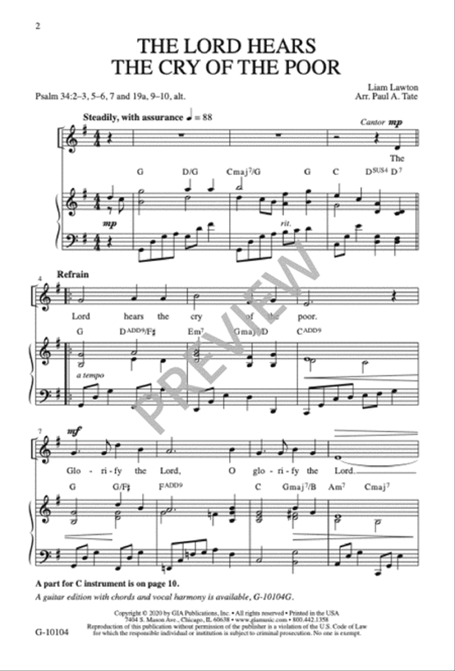 The Lord Hears the Cry of the Poor 4-Part scores gallery preview page 3