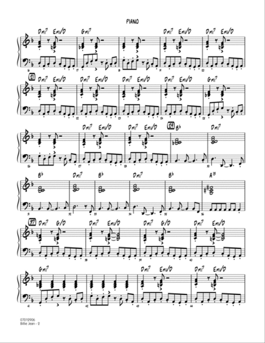 Billie Jean - Piano Easy Piano scores gallery preview page 2