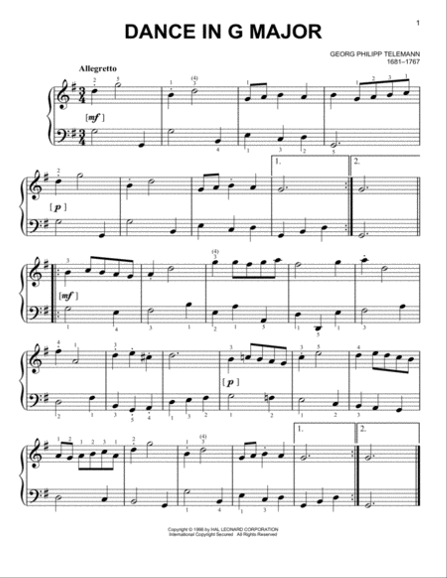 Dance Dance Easy Piano scores gallery preview page 1