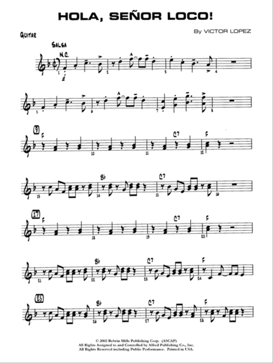 Hola, Señor Loco!: Guitar Jazz Ensemble scores gallery preview page 1