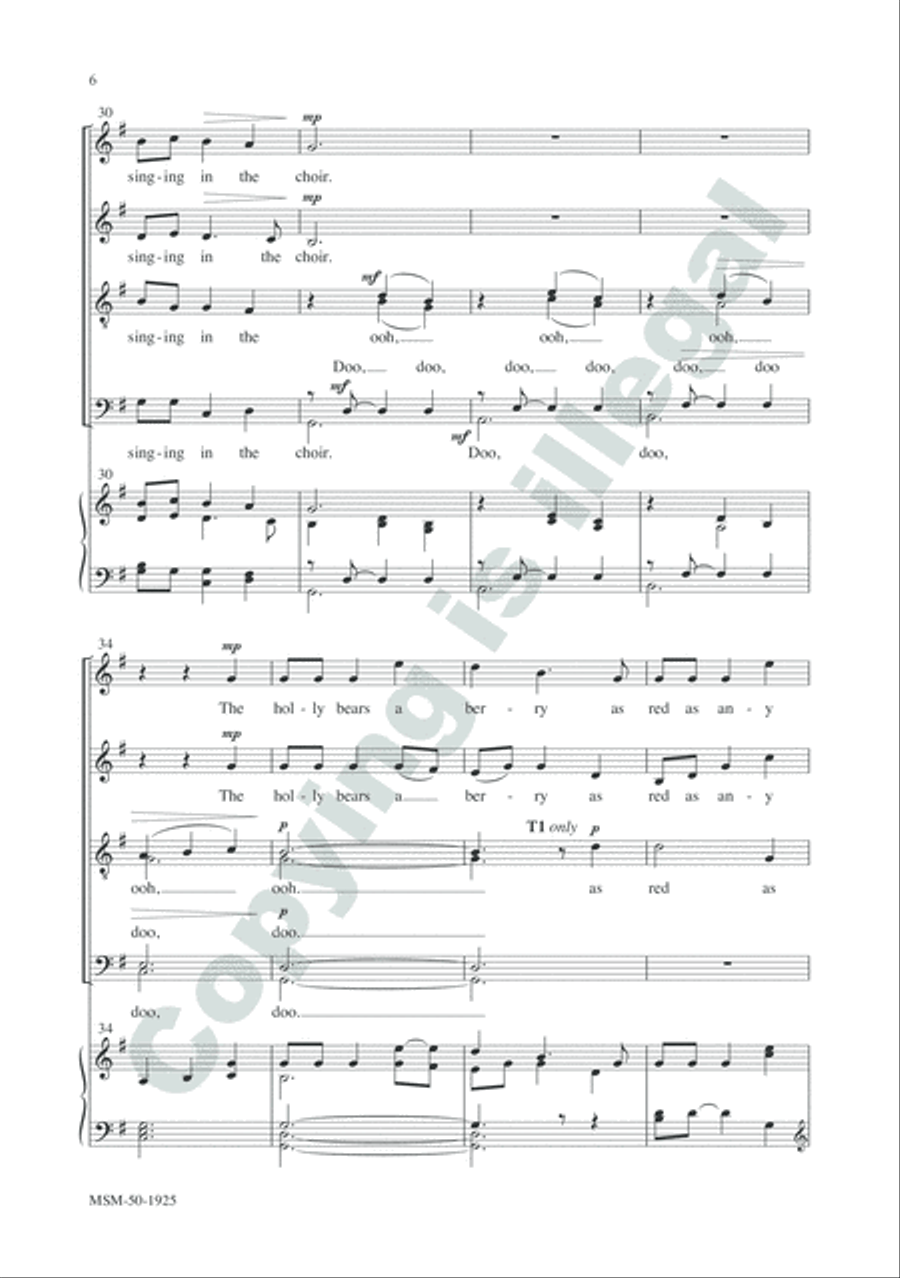 The Holly and the Ivy Divisi scores gallery preview page 6
