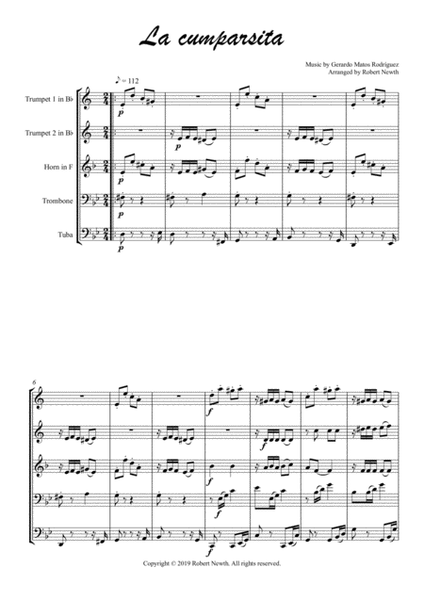 La cumparsita (for Brass Quintet) image number null