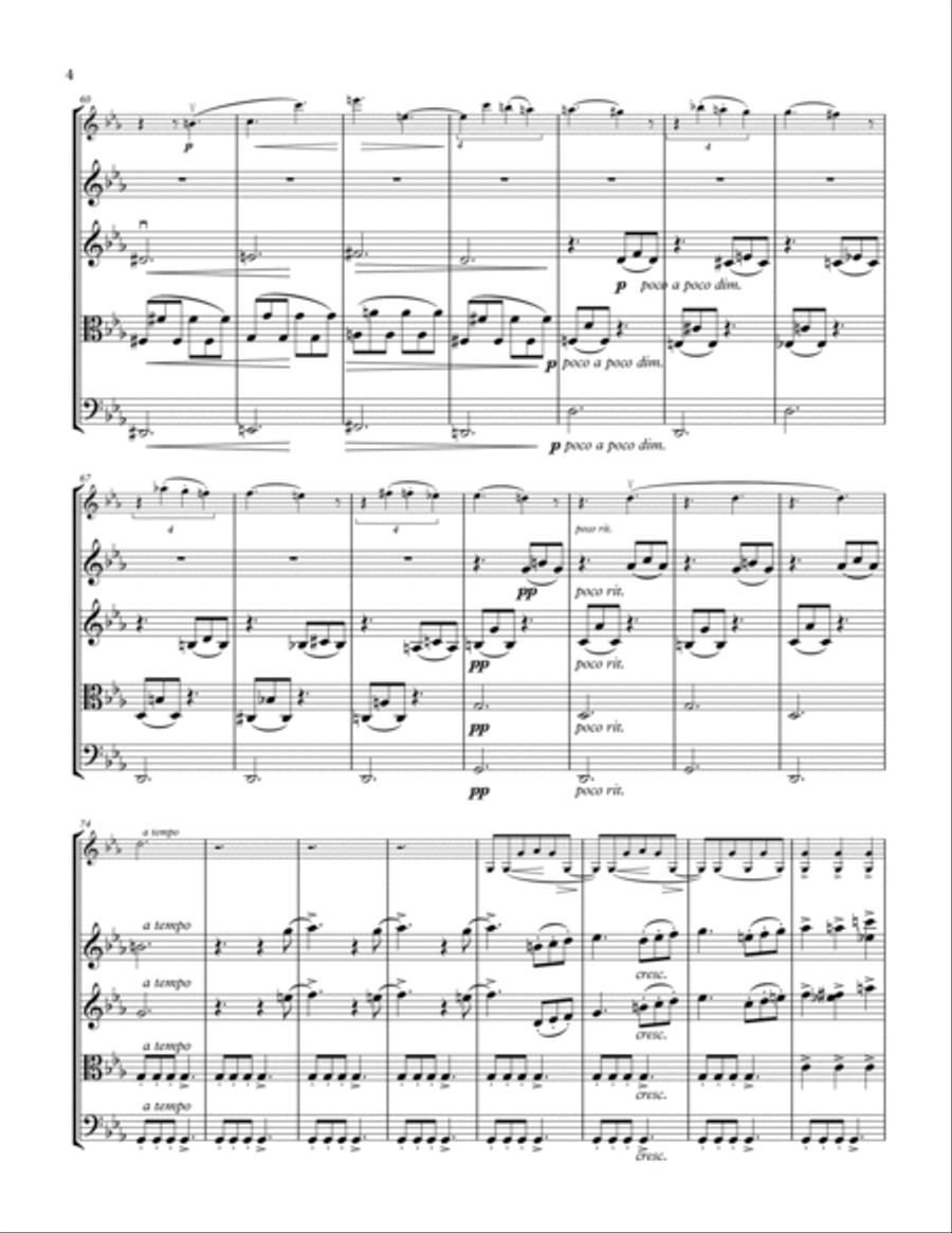 J.Brahms Scherzo from F.A.E. Sonate for Violin solo and String Quartet String Quartet scores gallery preview page 4