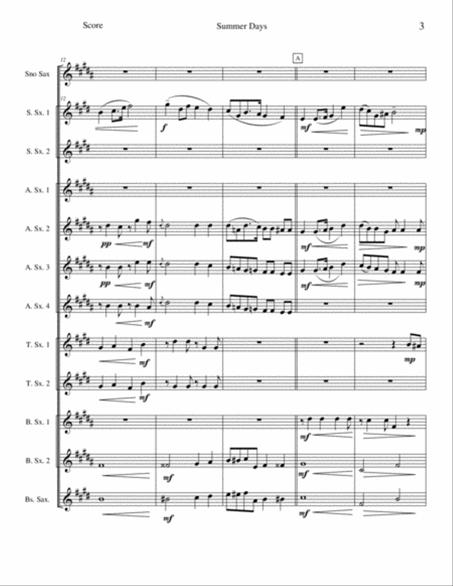 Summer Days - 2. On the Edge of the Lake Woodwind Ensemble scores gallery preview page 3