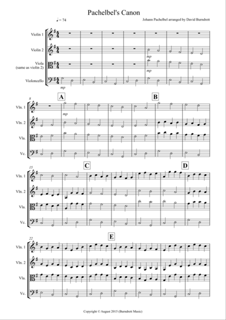 Pachelbel's Canon for String Trio String Trio scores gallery preview page 1