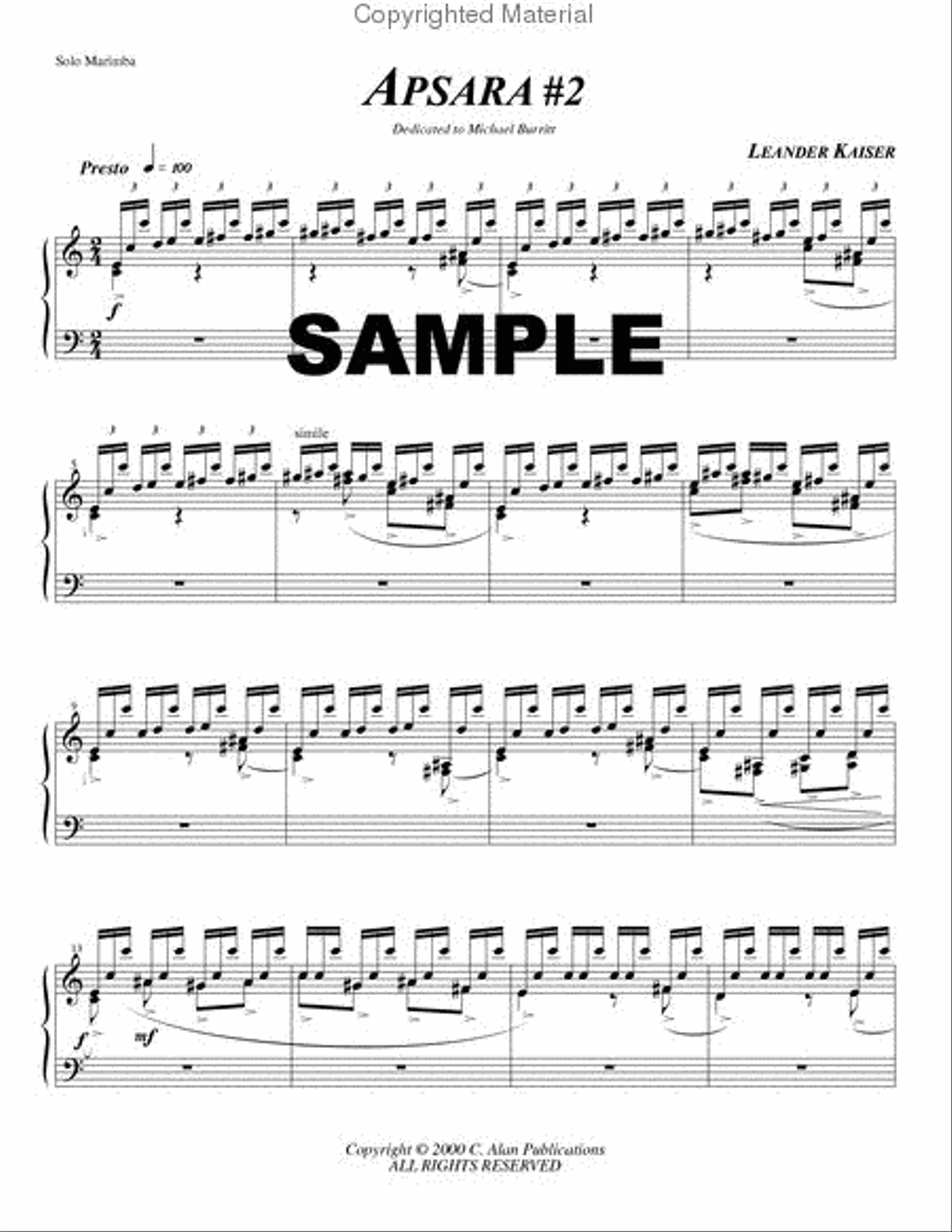 Apsara #2 Percussion Ensemble scores gallery preview page 2