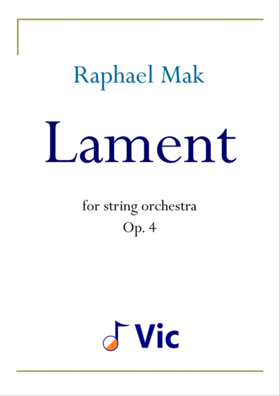 Lament, op. 4 String Orchestra scores gallery preview page 1