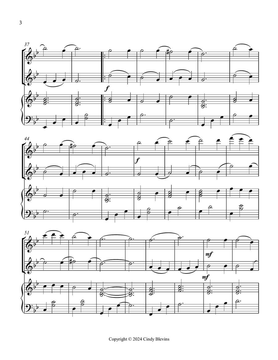 We Three Kings, for Flute, Oboe and Piano Woodwind Duet scores gallery preview page 4