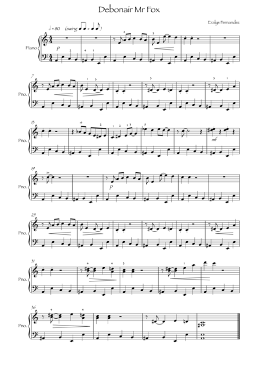 Debonair Mr. Fox Piano Method scores gallery preview page 1