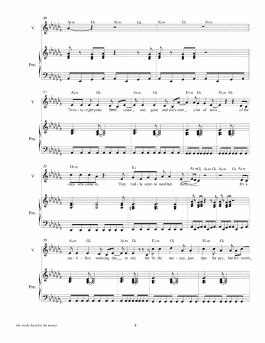 She Works Hard For The Money Voice scores gallery preview page 5