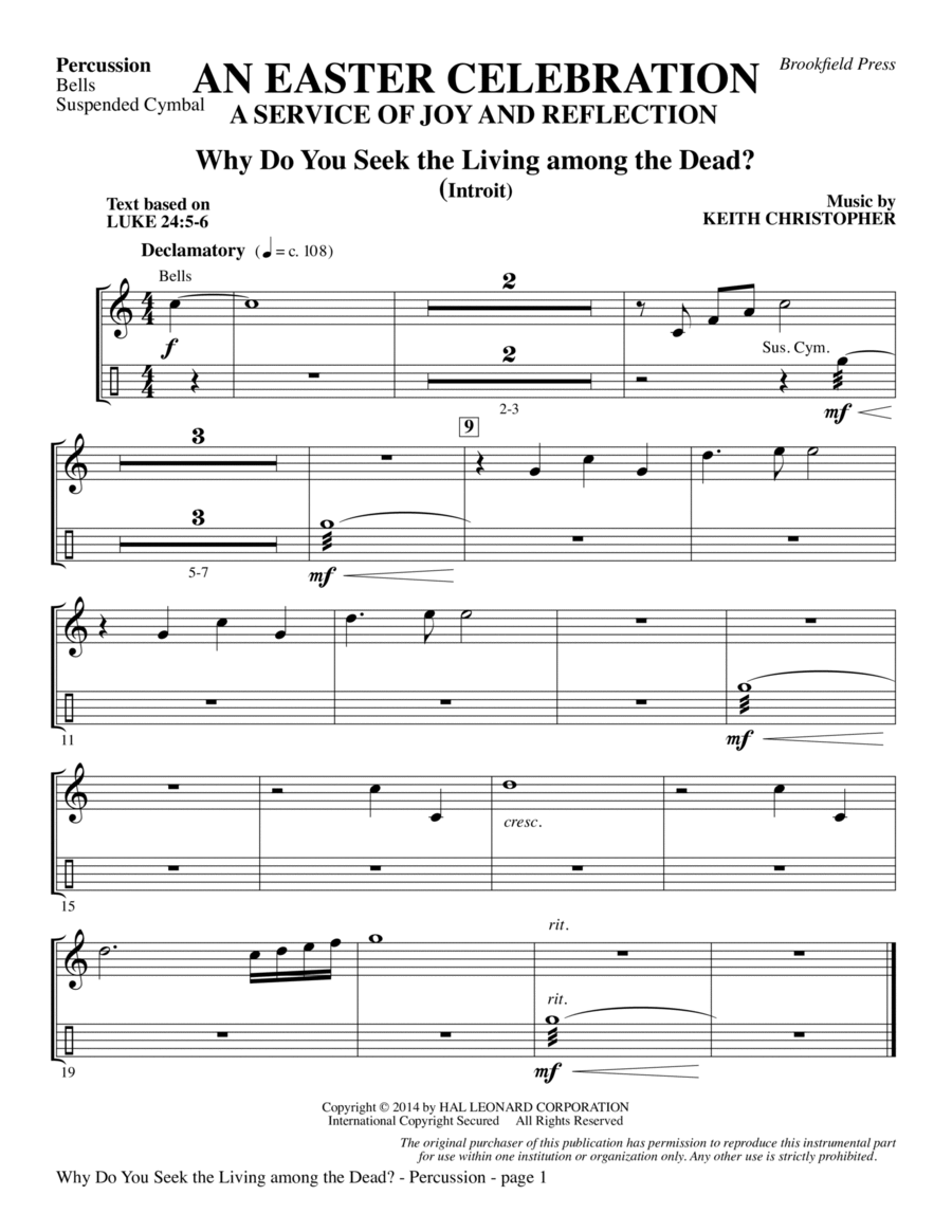 An Easter Celebration - Percussion Choir scores gallery preview page 1