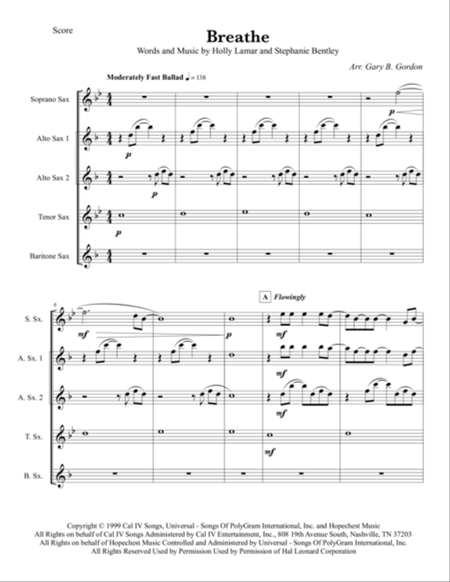 Breathe Breathe Woodwind Quartet scores gallery preview page 3