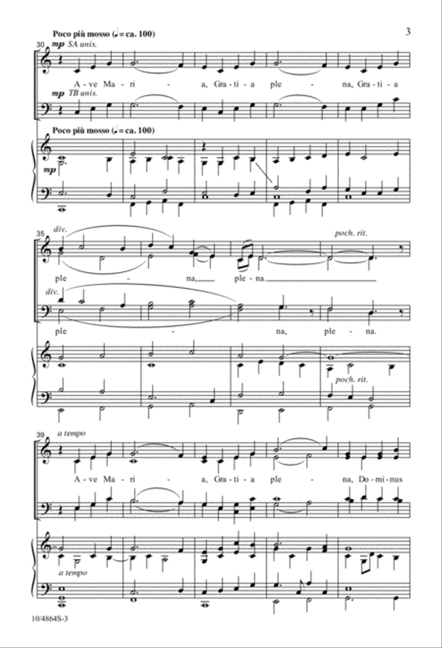 Ave Maria Ave Maria 4-Part scores gallery preview page 3