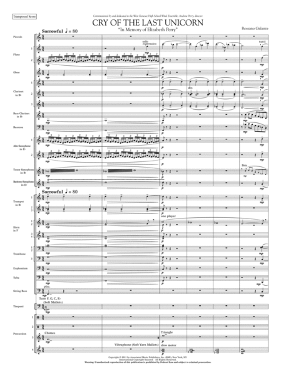 Cry Of The Last Unicorn - Full Score Concert Band scores gallery preview page 3