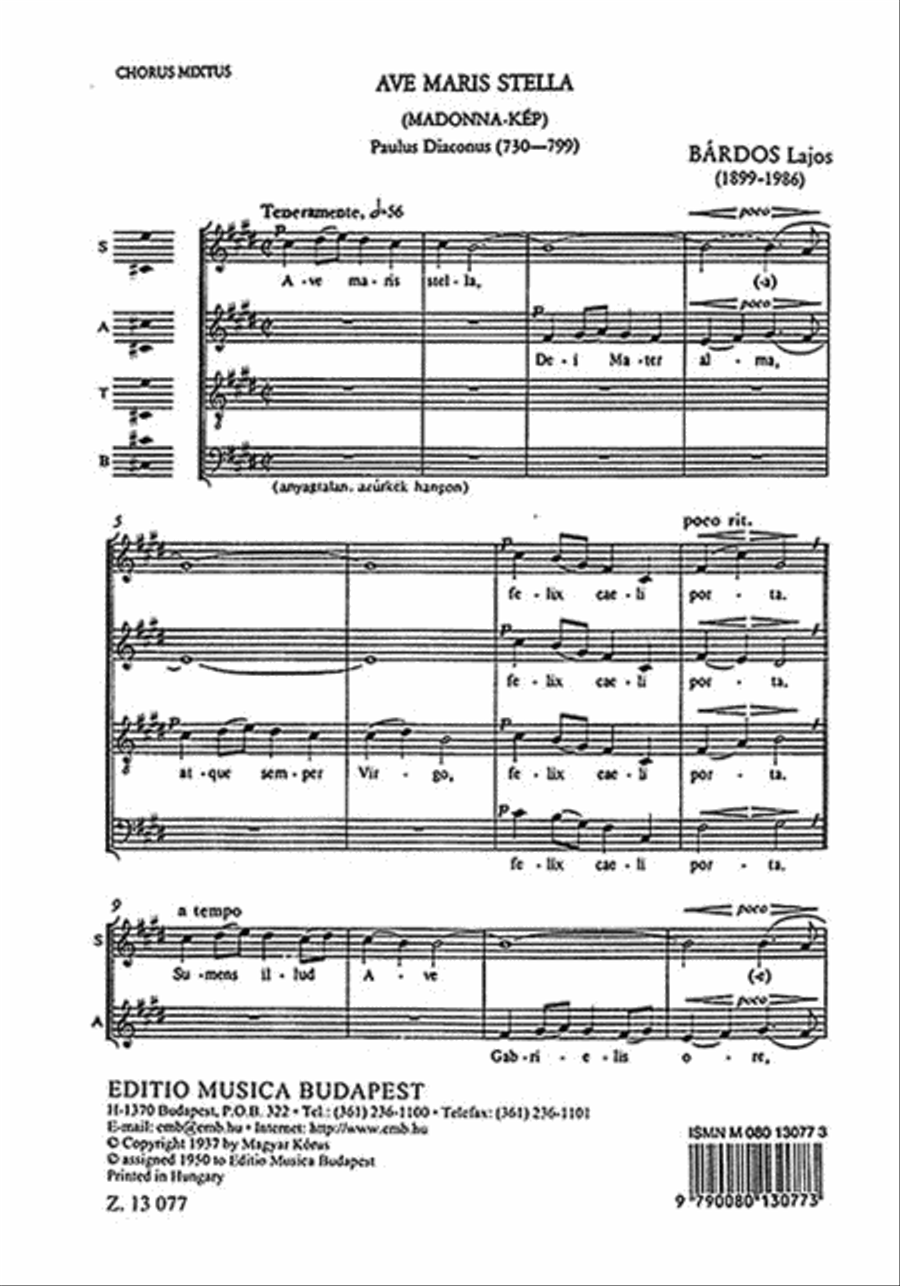 Ave Maria Stella 4-Part scores gallery preview page 2