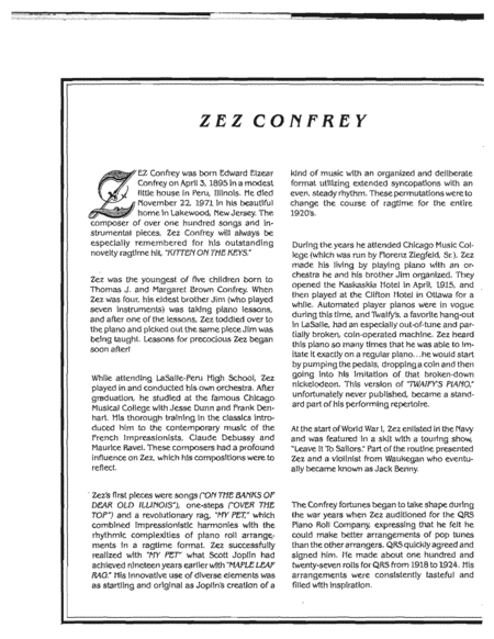 Zez Confrey Ragtime Novelty and Jazz Piano Solos