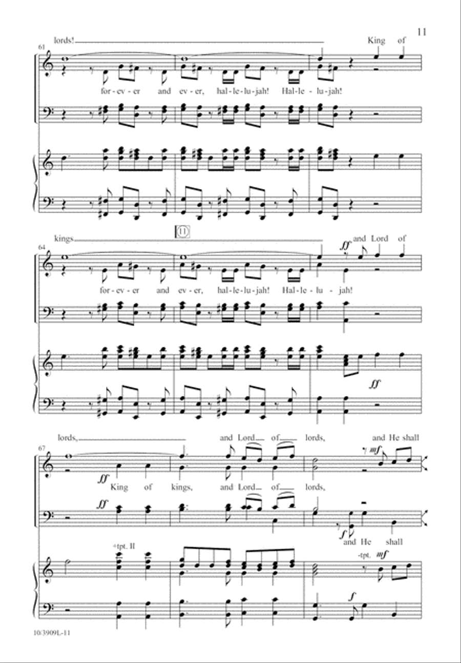 Hallelujah Chorus 4-Part scores gallery preview page 12
