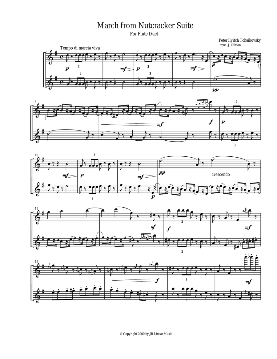 3 Pieces from The Nutcracker for Flute Duet Flute Duet scores gallery preview page 1