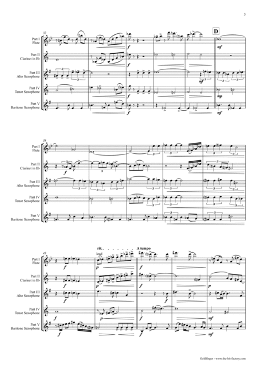 Goldfinger Woodwind Ensemble scores gallery preview page 3