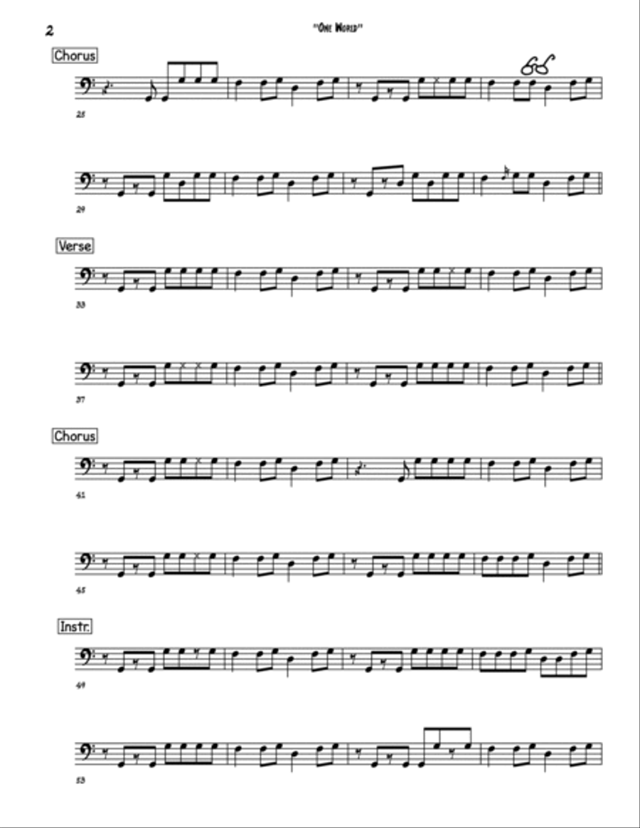 One World (not Three) Bass Guitar scores gallery preview page 2