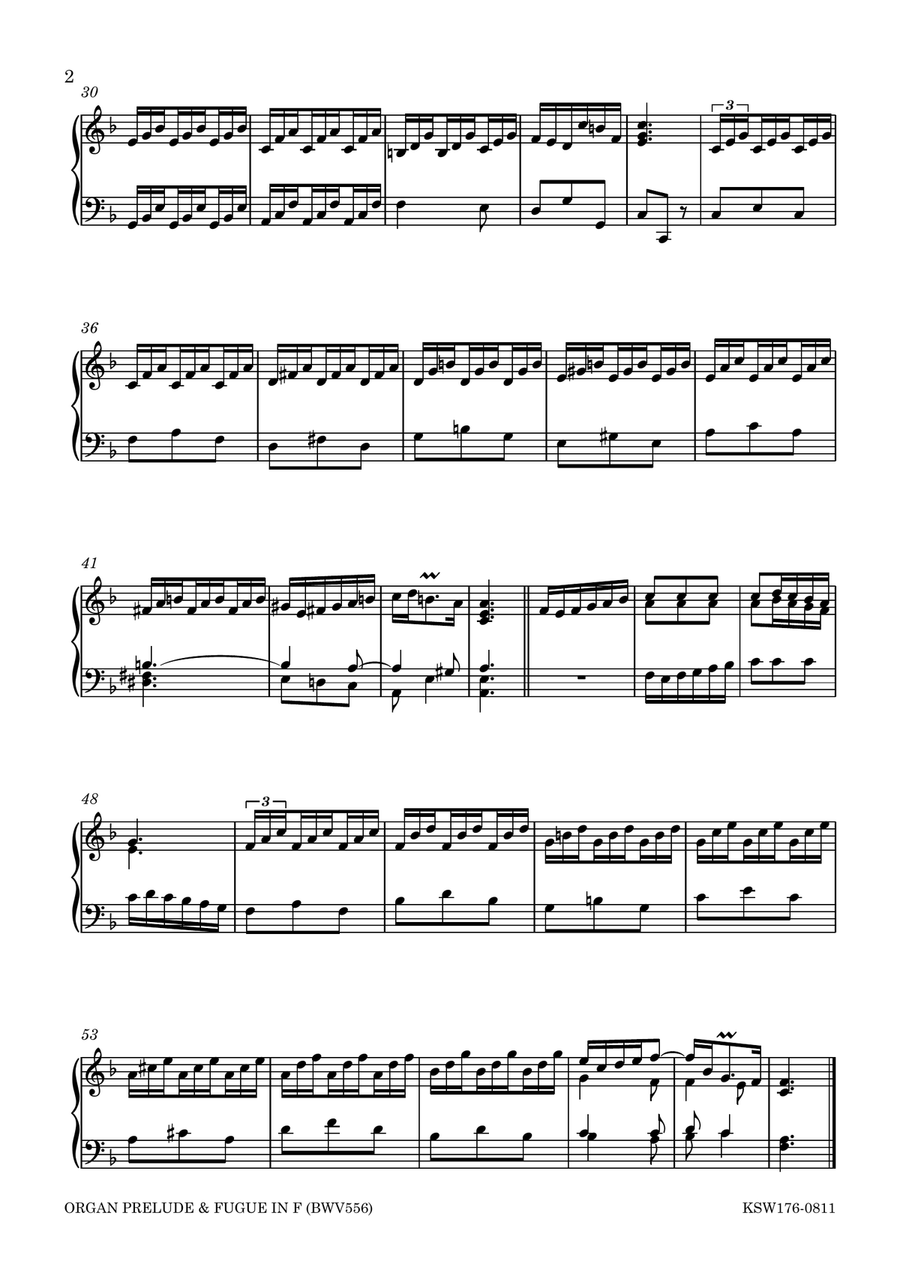 Organ Prelude & Fugue in F major (BWV 556) [for manuals/piano] Organ scores gallery preview page 2