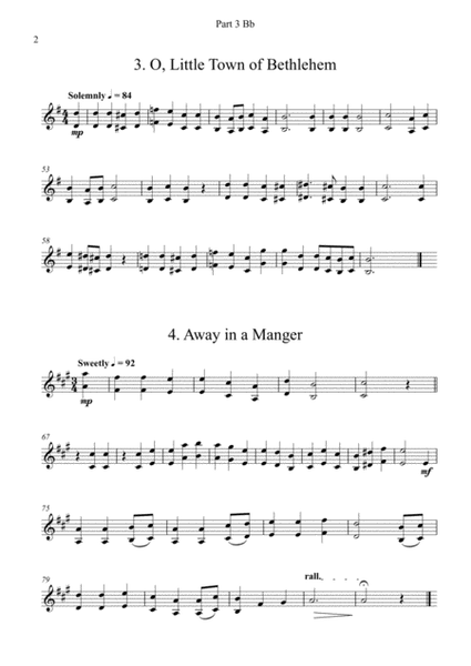 Carols for Four (or more) - Fifteen Carols with Flexible Instrumentation - Part 3 - Bb Treble Clef